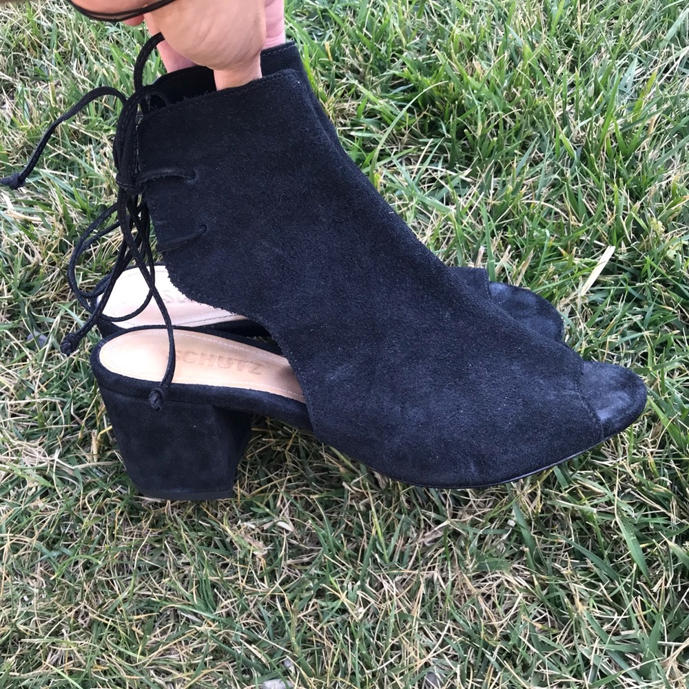 Schutz peep toe booties